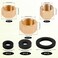 Tinoaly 12pcs Brass Pipe Cap with 12 Rubber Gasket Hex Compression Cap Brass Nut Plumbing Fittings for 14 34 38 Inch Od Pipe Connection