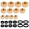 Tinoaly 12pcs Brass Pipe Cap with 12 Rubber Gasket Hex Compression Cap Brass Nut Plumbing Fittings for 14 34 38 Inch Od Pipe Connection