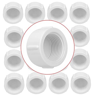 Lswteiz 15Pack 1 Inch Female PVC Pipe End Cap 1 Inch Female Threaded Plug Adapter SCH 40 PVC Pipe threaded Cap Fitting 1 PVC Pipe Female Plug Socket for Plumbing Water Line White