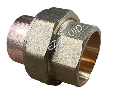 EZ-FLUID 1Pack EZFLUID Plumbing 12 C X C Copper Union Copper Union Fitting CxC Solder Sweat Straight Connection Repair Coupling FittingsLF Brass