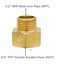 EZ-FLUID 1PK EZFLuid 34 FHT X 12 MIP Male Garden Hose Adapter Connector CouplingBrass Thread Garden Hose Threaded to Pipe Threaded Adapter Pipe Fitting