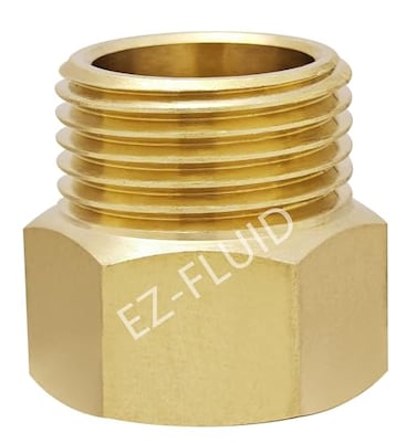 EZ-FLUID 1PK EZFLuid 34 FHT X 12 MIP Male Garden Hose Adapter Connector CouplingBrass Thread Garden Hose Threaded to Pipe Threaded Adapter Pipe Fitting