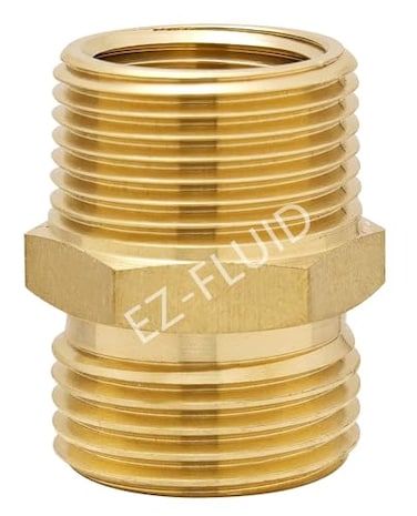 EZ-FLUID 1PK EZFLuid 34 MHT X 34 MIP or 12 FIP Male Garden Hose Adapter Connector CouplingBrass Thread Garden Hose Threaded to Pipe Threaded Adapter Pipe Fitting