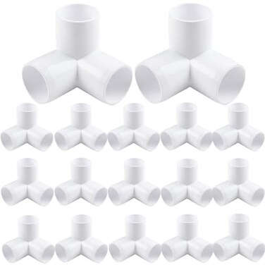 YUBONCE 24Pack PVC Elbow Fittings 34 Inch 3 Way PVC Pipe Joints for SCH40 PVC Pipe