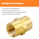 Besosay 2Piece 12 x 12 NPT Brass Coupler Coupling Female Pipe Adapter Connector Adapter Fittings