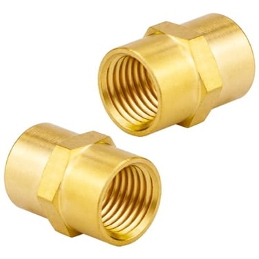 Besosay 2Piece 12 x 12 NPT Brass Coupler Coupling Female Pipe Adapter Connector Adapter Fittings