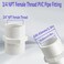 YTFSA 34 inch White PVC Pipe Fitting 10 Pack 34 inch NPT Female Thread PVC Pipe Fitting Adapter Connector Sch40 PVC Slip Coupling PVC Female Threaded Pipe Coupling Socket x NPT Female