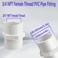 YTFSA 34 inch White PVC Pipe Fitting 10 Pack 34 inch NPT Female Thread PVC Pipe Fitting Adapter Connector Sch40 PVC Slip Coupling PVC Female Threaded Pipe Coupling Socket x NPT Female
