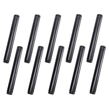 Home TZH 34 x 8 Black Painted Iron Pipe 10 Pack Threaded Black Paint Finish Metal Pipe Nipple for DIY ProjectFurnitureShelving Decoration10 8