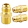 Rock Tech 3PCS 38 Flare to 38 NPT Male Brass Tube Fitting Flare HalfUnion Brass Couples Tube Pipe Fitting Connector