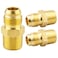 Rock Tech 3PCS 38 Flare to 38 NPT Male Brass Tube Fitting Flare HalfUnion Brass Couples Tube Pipe Fitting Connector