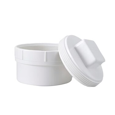 KZPA 4 PVC Sewer Outlet Cleaning Adapter with Threaded Pipe Cover Joint PVC DWV Drainage Sewer Cleaning Fitting for Drainage Pipeline System