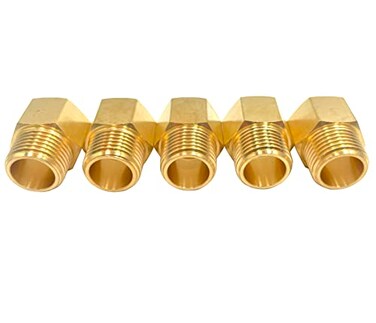 Bumugufu 5 Pack Solid Brass 12 Female NPT x 12 Male NPT Thread Brass Hex Pipe Fittings Adaptor