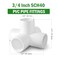 Zernmiarder 5 Way PVC Pipe Fittings 34 Inch White PVC Elbow Corner Side Outlet Tee Fitting SCH40 Furniture Grade Pipe Connectors Fits 34 Polyvinyl Chloride Pipes 12 Pieces