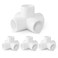 Zernmiarder 5 Way PVC Pipe Fittings 34 Inch White PVC Elbow Corner Side Outlet Tee Fitting SCH40 Furniture Grade Pipe Connectors Fits 34 Polyvinyl Chloride Pipes 12 Pieces