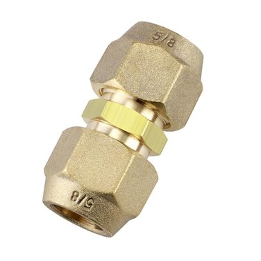 Timsec 58Inch AC Pipe Joint Connectors Free Welding Brass Pipe Coupler Adapters for Air Conditioning Copper Pipe Connection including 2Pcs Flare Nuts Works for Butt Copper Tube Diameter 58 or 1588mm
