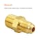 Besosay 6 Pack Brass Half Union Coupler Adapter 14 Flare x 14 NPT Male Hex Nipple Pipe Fitting Gas Adapter
