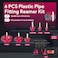 sixcow 6 Piece Plastic Pipe Fitting Reamer Kit Fit into Standard 12 Drills Contains 34 1 112 2 3 and 4 for PVC SCH40 ABS CPVC
