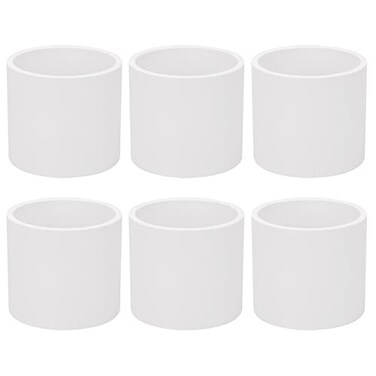 Lswteiz 6Pack 2 PVC Pipe Coupling Adapter Pipe Fittings S x S Contractor Pack Schedule 40 Heavy Duty 2 Inch PVC Slip Socket Connectors for DIY Shelf Garden Support Structure White