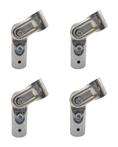 FLEXKEA Adjustable 2Way Pipe Connector Metal Clamp Fittings for 1 OD 254 mm Stainless Steel Rail Chain Link Fence Bolts and Nuts Included 4 Set