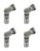 FLEXKEA Adjustable 2Way Pipe Connector Metal Clamp Fittings for 1 OD 254 mm Stainless Steel Rail Chain Link Fence Bolts and Nuts Included 4 Set