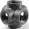 AGUTEA Black 6Way Side Exit Cross Cast Iron Pipe Fitting Cast Iron Angle Pipe Fitting for Vintage Style DIY ProjectsFurnitureShelves Pack of 1 12 INCH