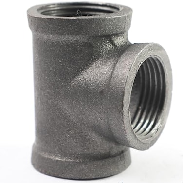 AGUTEA black wrought iron tee fitting Gland holder Tconnector Floor fitting Straight rod tee connector 1 piece 1 INCH