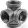 AGUTEA Right Angle Black Malleable Iron Tee Fitting 4Way Side Exit Elbow Connector 1Pack 12 INCH