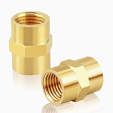 ANPTGHT Brass Pipe Fitting NPT Coupler 12 x 12 Standard NPT Female thread pack of 2