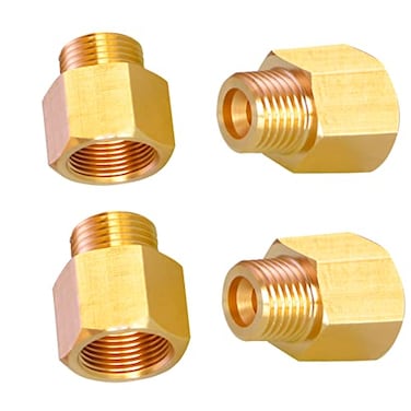 AOPANDA Brass Pipe Fitting 12 NPT Male x 34 NPT Female Hex Nipple Reducer for GasFuelsOil 4Pack