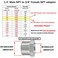 beduan Beduan Stainless Steel Reducer Hex Bushing 12 Male NPT to 38 Female NPT Reducing Cast Pipe Adapter Fitting