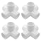 Biaungdo 4 Pcs 34 PVC 5 Way Elbow Connector HeavyDuty PVC Pipe Fitting for DIY Shelf Garden Support White