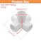 Biaungdo 4 Pcs 34 PVC 5 Way Elbow Connector HeavyDuty PVC Pipe Fitting for DIY Shelf Garden Support White