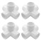 Biaungdo 4 Pcs 34 PVC 5 Way Elbow Connector HeavyDuty PVC Pipe Fitting for DIY Shelf Garden Support White