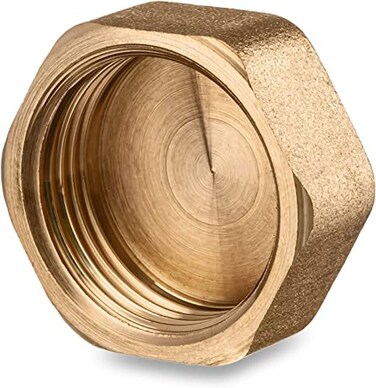 Lakesstory Brass Pipe Cap Lid 34 Female Brass Pipe Cap NPT 34 inch Female