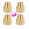 Breezliy Brass Pipe Fitting Reducer Adapter12 NPT Female X 12 NPT Male Extension Connector 4Pack