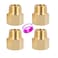 Breezliy Brass Pipe Fitting Reducer Adapter12 NPT Female X 12 NPT Male Extension Connector 4Pack
