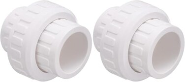 carvedexquisitely Carvedexquisitely 34 PVC Union Coupling Pipe Fitting Socket x Socket PVC Adapter Schedule 40 EPDM ORing White 2 Pack