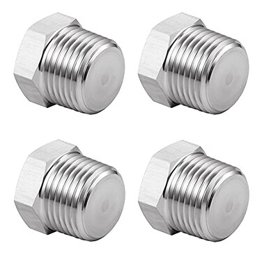 carvedexquisitely Carvedexquisitely Outer Hex Head Thread Pipe Plug Fitting 18 NPT Male304 Stainless Steelpack of 4