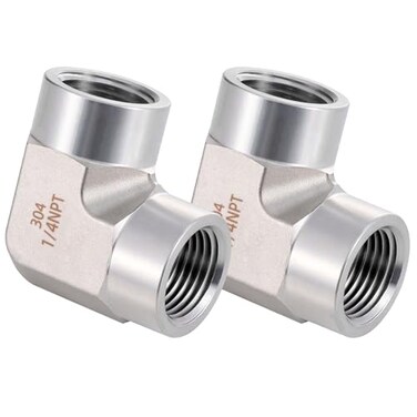 carvedexquisitely Carvedexquisitely Stainless Steel Pipe Fitting 90 Degree Barstock Street Elbow 14 NPT Female x 14 NPT Female 2 Pack