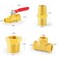ChillWaves 14 NPT Brass Pipe Fitting Kit 2 Ball Valve2 Hex Bushing2 Hex Nipple2 TeeAir Hose Fiting Kit Thread Adapter8PACK