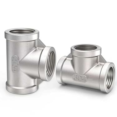 ChillWaves 304 Stainless Steel Pipe Fitting Tee 34 x 34 x 34 NPT Female Thread Adapter2PACK