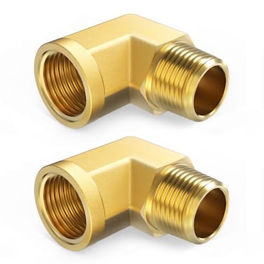 ChillWaves Brass Pipe Fitting 90 Degree Barstock Street Elbow 12 NPT Female x 12 NPT Male Thread Adapter2PACK