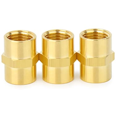 ChillWaves Brass Pipe Fitting Hex Coupling 1 NPT Female x 1 NPT Female Thread Adapter3PACK