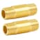 ChillWaves Brass Pipe Fitting Long Nipple Pipe 12 NPT Male x 12 NPT Male Thread 2 Length50MM2PACK