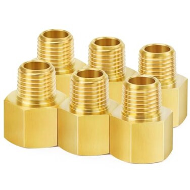 ChillWaves Brass Pipe Fitting Reducer Adapter 12 NPT Female x 38 NPT Male Thread Adapter6PACK