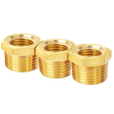 ChillWaves Brass Pipe Fitting Reducer Hex Bushing 34 NPT Male x 14 NPT Female Thread Adapter3PACK