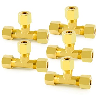 ChillWaves Brass Tee Compression Tube Fitting 316 OD Compression Union Connector5PACK
