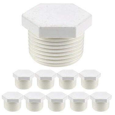 Coshar 1Inch NPT Plugs Water Heater Drain Plug Male Thread PVC Drain End Caps White Pipe Fittings Coupling Adapter White