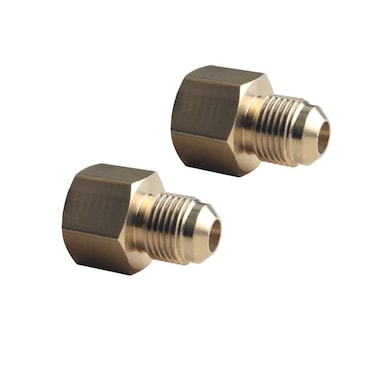 DEWHEL Brass 38 Flare X 12 Female NPT Flare Tube Fitting Coupling Gas Adapter Pipe Connector 1 Pair